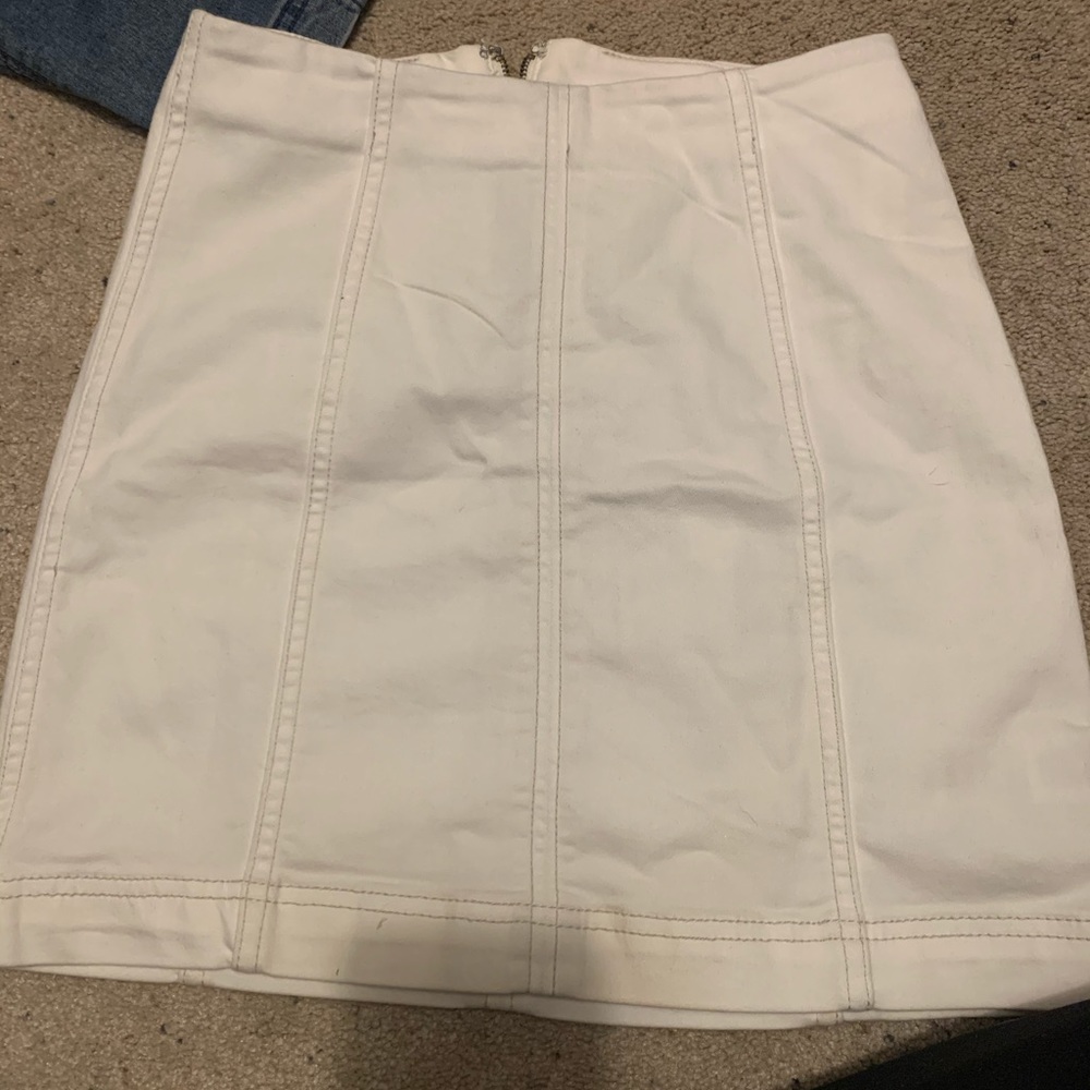 Free People White Denim Skirt